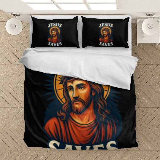 Jesus Saves Bedding Sets Design | Bold Semi-Realistic