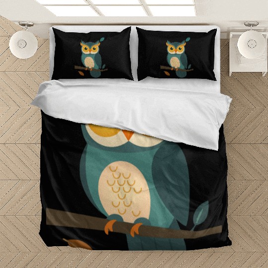 Wise Owl on a Branch - Charming Animal Design Bedding Sets