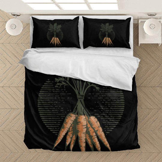 Organic Carrot Plant Art Illustration Bedding Sets