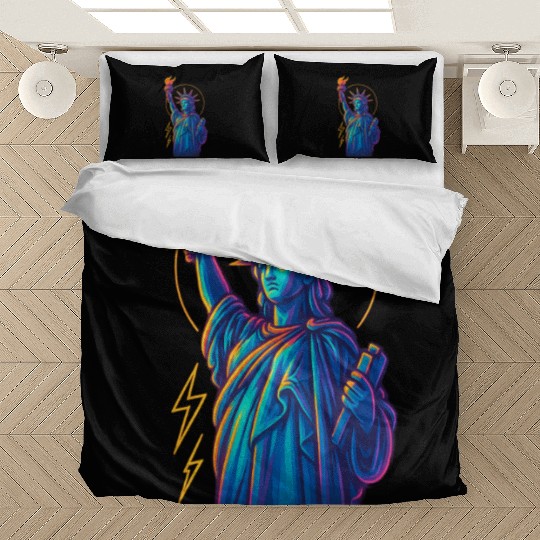 Statue of Liberty Neon Bedding Sets Design