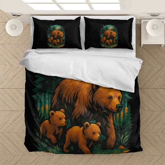 Mama Bear and Cubs Forest Bedding Sets – Bold Wildlife