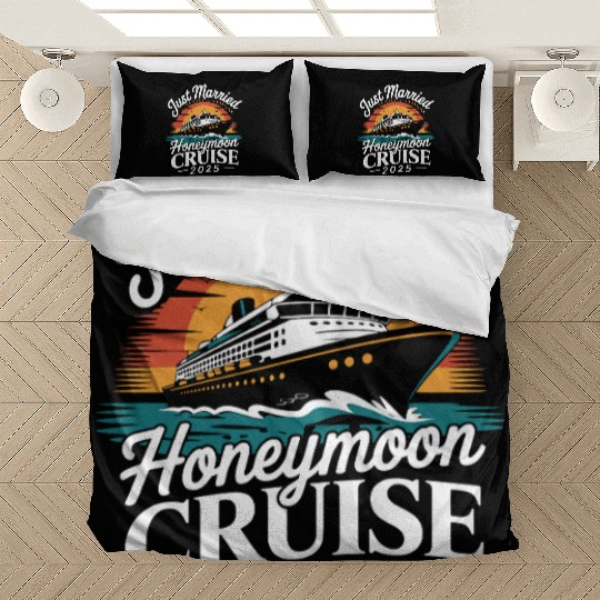 Just Married Honeymoon Cruise 2025 Adventure Bedding Sets