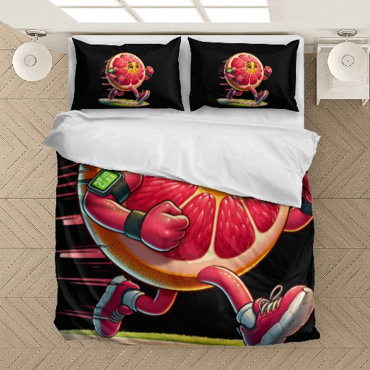 Running Grapefruit Power – Sporty Citrus in Motion Bedding Sets