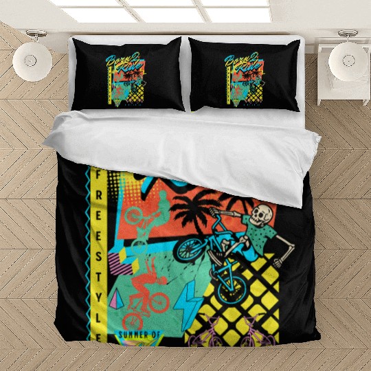 Born 2 Ride - freestyle Bike 90s Retro Design Bedding Sets
