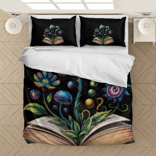 Reading Grows Weird Things Psychedelic Mushroom Bedding Sets