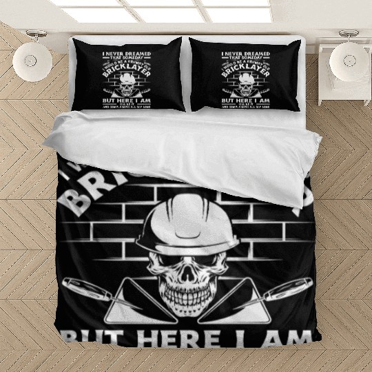 Bricklayer Grumpy Old Skull Humor Quote Bedding Sets