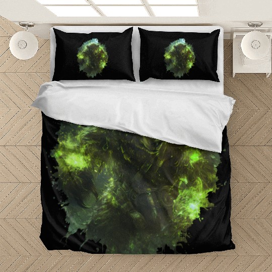 Magical Bear Warrior with Green Nature Energy Bedding Sets