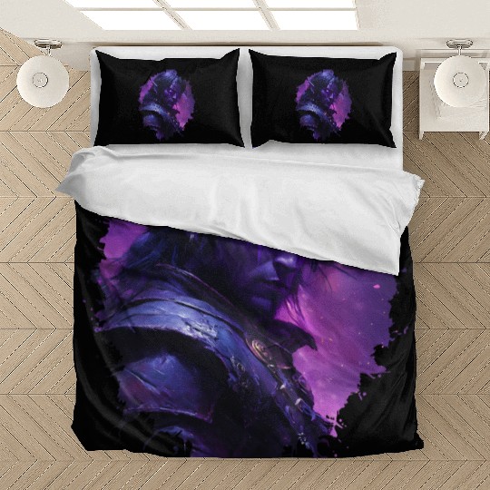Dark Elf Warrior with Glowing Purple Eyes Bedding Sets