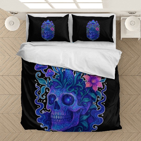 Fungi Mind - Trippy Skull Bloom Bedding Sets