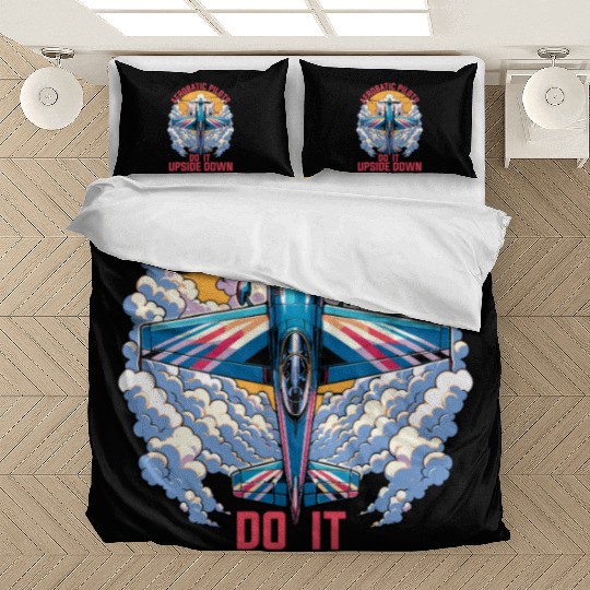 Aerobatic Pilots Do It Upside Down Glider Pilot Bedding Sets