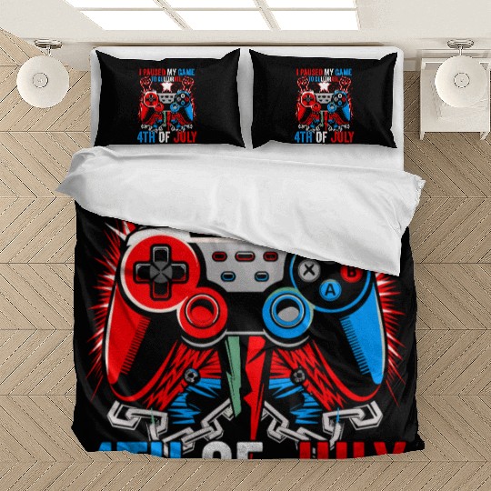 I Paused My Game To Celebrate 4th of july kids boy Bedding Sets