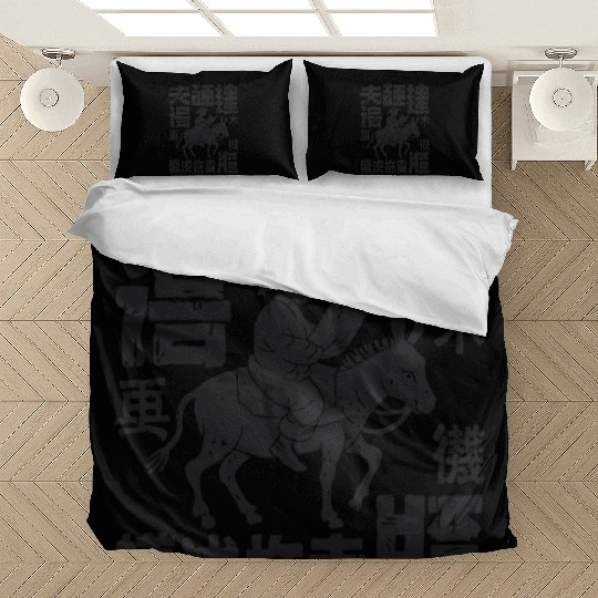 Traditional Chinese Calligraphy with Donkey Rider Bedding Sets