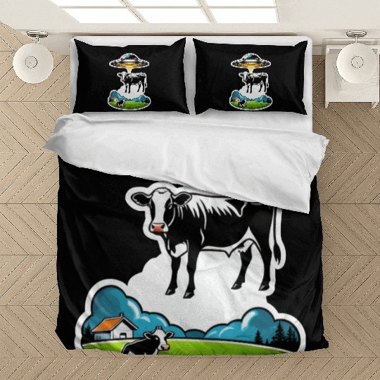 Alien UFO cow abduction Bedding Sets