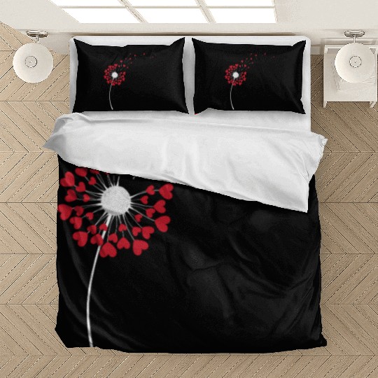Cute Dandelion Heart Flower Floral Wildflower Bedding Sets