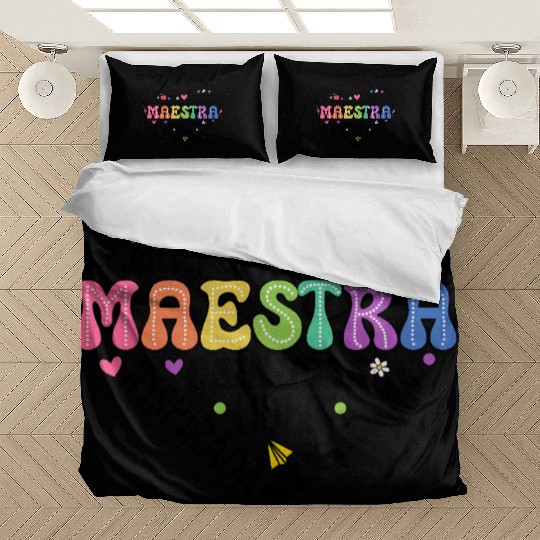 Teacher Maestra Spanish Teacher Heart Bedding Sets