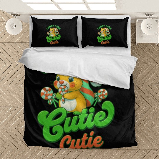 Candy Cane Cutie – Sweet Squirrel Holiday Design Bedding Sets