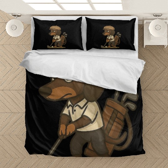 Funny Golfer Gift – Dachshund on the Bedding Sets