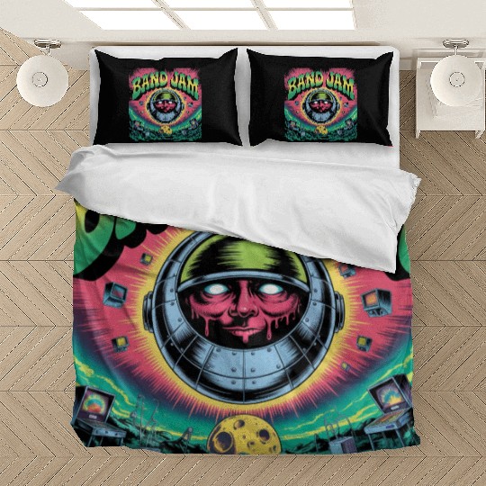 Psychedelic Band Jam Poster with Mechanical Bedding Sets