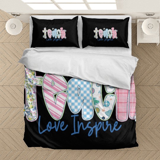 Preppy Teacher Teach Love Inspire Bedding Sets