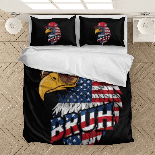 BRUH 4th Of July, Fourth Of July Bald Eagle Bedding Sets