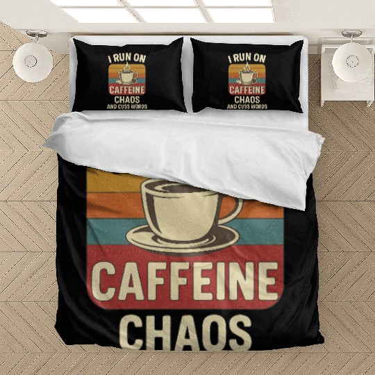 Caffeine Chaos Retro Design Bedding Sets