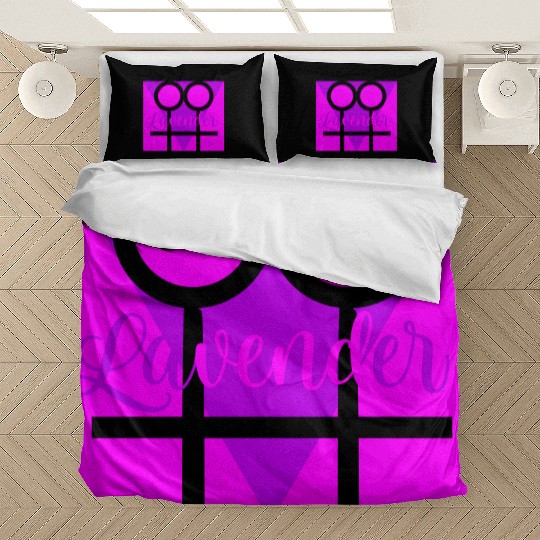 Women Symbol with Lavender Triangle Bedding Sets