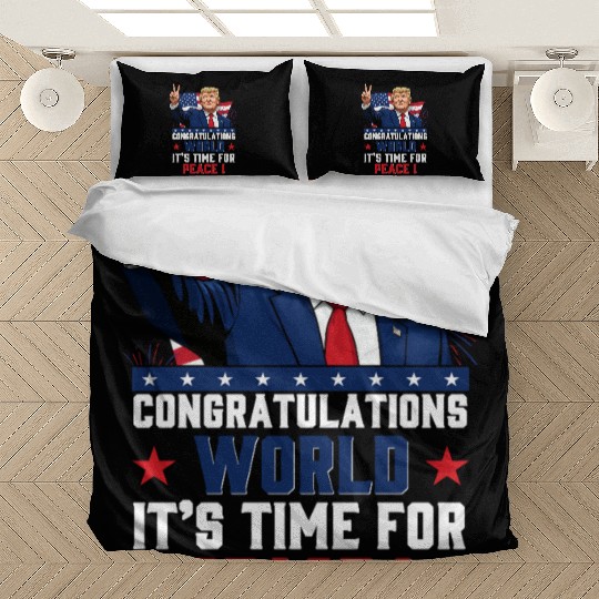 Congratulations world, It's time for peace! Bedding Sets