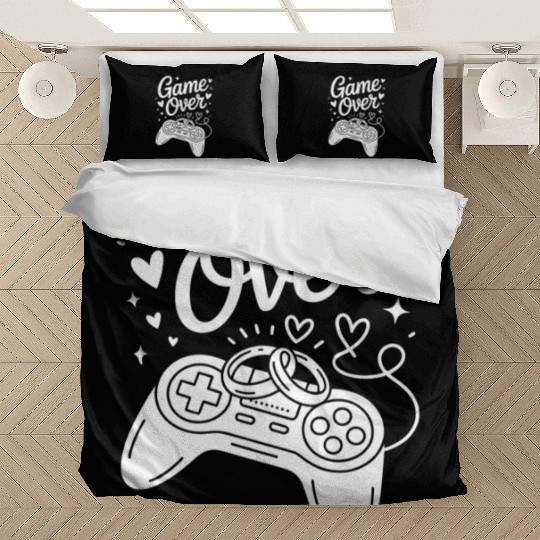 Game Over Wedding Gamer Rings Controller Bedding Sets