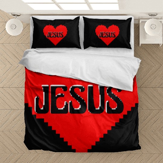I LOVE JESUS PIXEL ART Bedding Sets