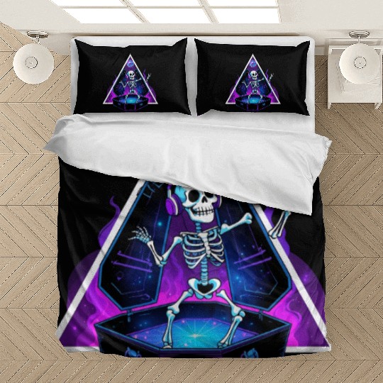 Neon Dancing Skeleton in Coffin Bedding Sets