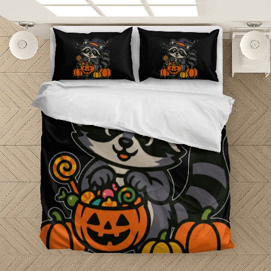 Cute Halloween Raccoon – Trick or Treat Candy Art Bedding Sets