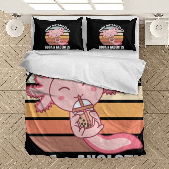 Bubble Tea Axolotl Chocolate Sweet Animals Boba Bedding Sets