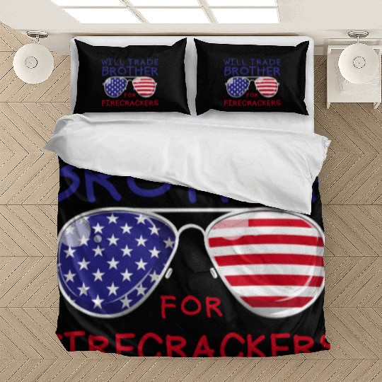 Will Trade Brother For Fireworks Kids 4th Of July Bedding Sets