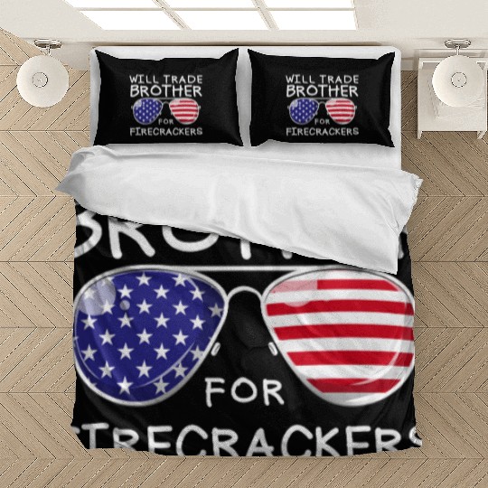 Will Trade Brother For Fireworks Kids 4th Of July Bedding Sets