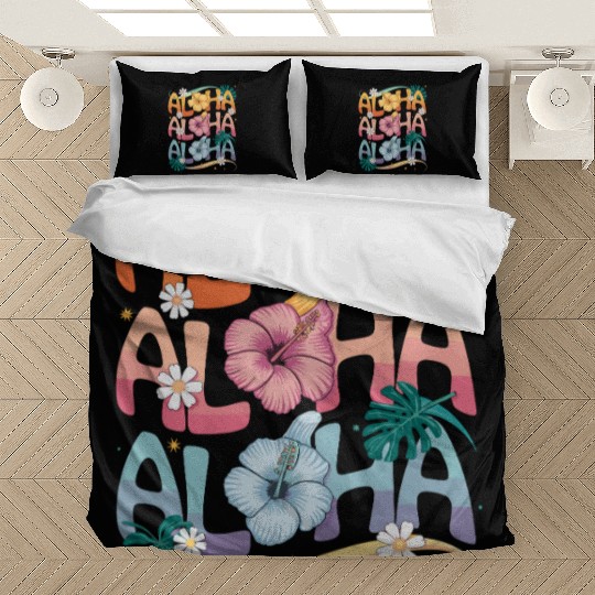 Aloha Tropical Flowers Hibiscus Paradise Vibes Bedding Sets