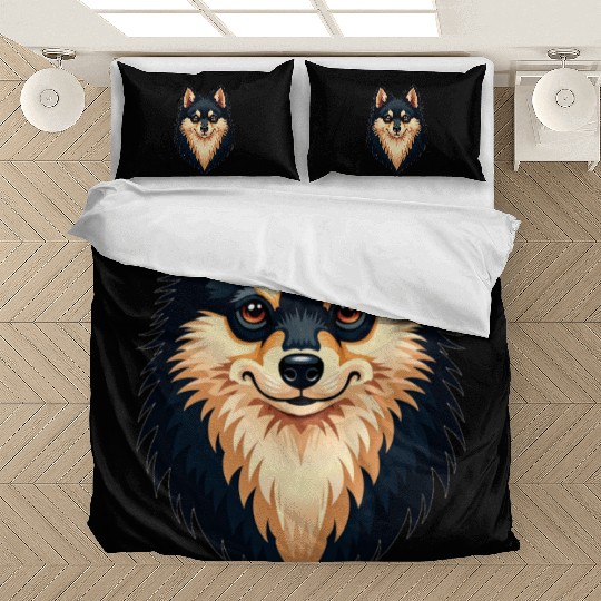 “Pomeranian” – Bold & Beautiful Dog Illustration Bedding Sets