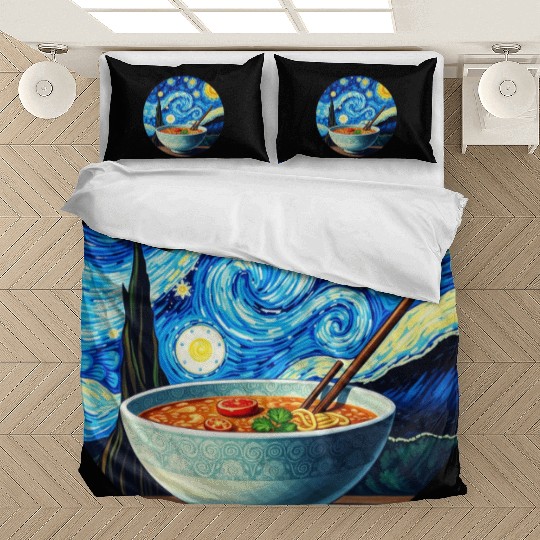 Van Gogh's Starry Night ramen noodle Bowl japanese Bedding Sets