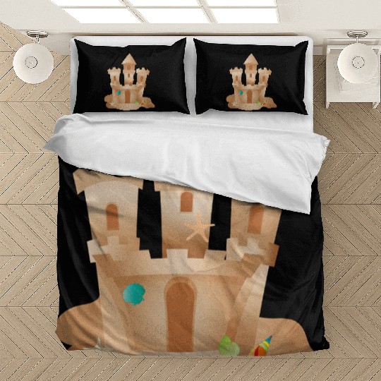 Sandcastle with Shells and Starfish on the Beach Bedding Sets
