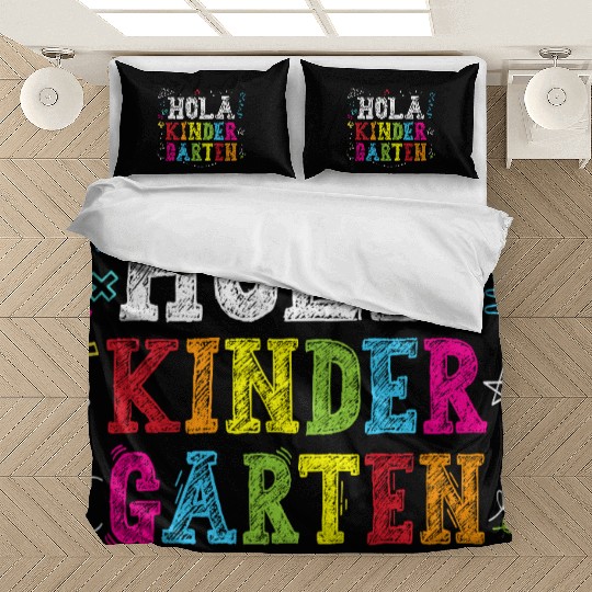 Hola Kindergarten Spanish Teacher Back to School Bedding Sets