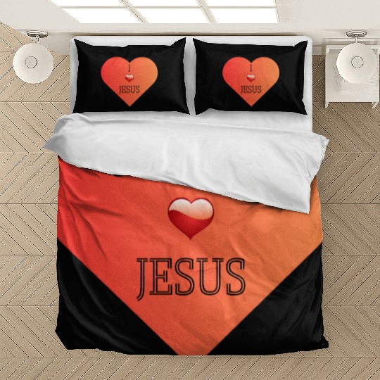 I Love Jesus Heart Design Bedding Sets