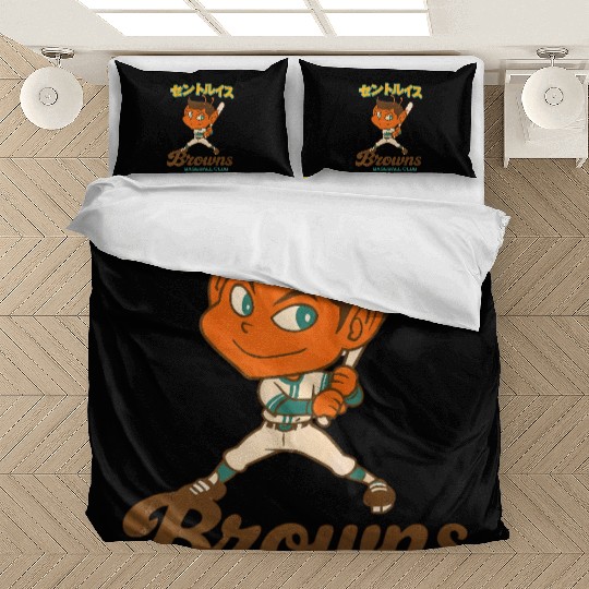 Vintage St Louis Browns Baseball Japan Version Bedding Sets