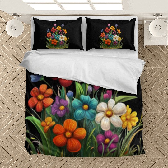 Vibrant Spring Blossom Garden Design Bedding Sets