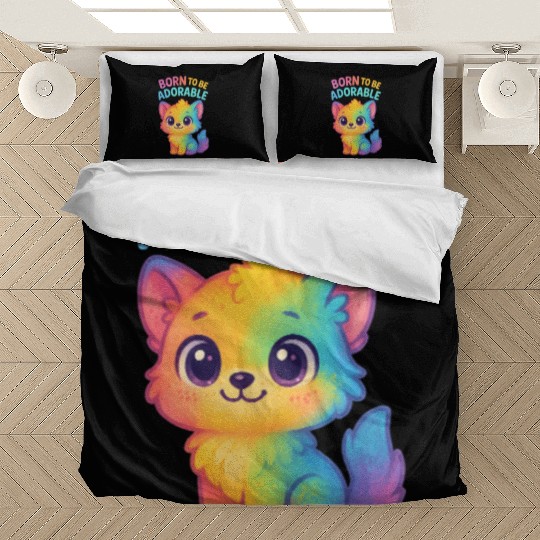 Rainbow Adorable Puppy Illustration Bedding Sets