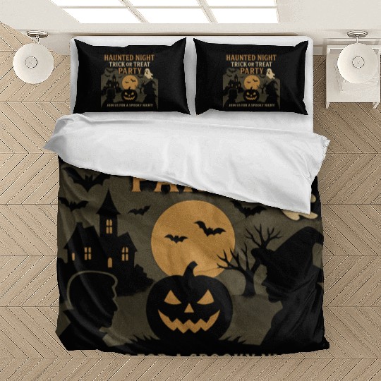 Haunted Night Trick or Treat Party Design Bedding Sets