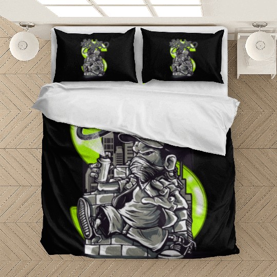 Urban Graffiti Kid Portrait Bedding Sets