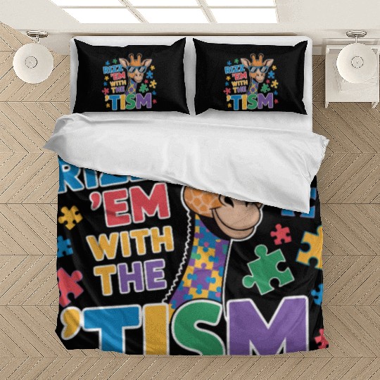 Giraffe with Puzzle Pieces and Sunglasses Bedding Sets