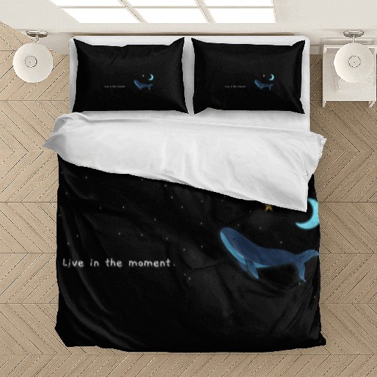 Whale  - Night Sky - live in the moment Bedding Sets