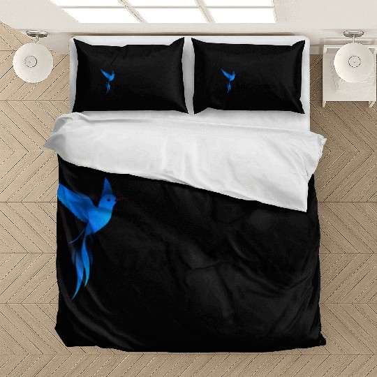 DM Blue Hummingbird Logo Dark Bedding Sets