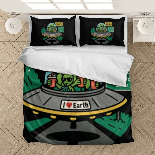 Alien road trip Bedding Sets