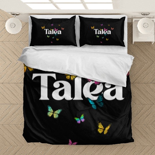 TALEA - beautiful girl name with cute butterflies Bedding Sets